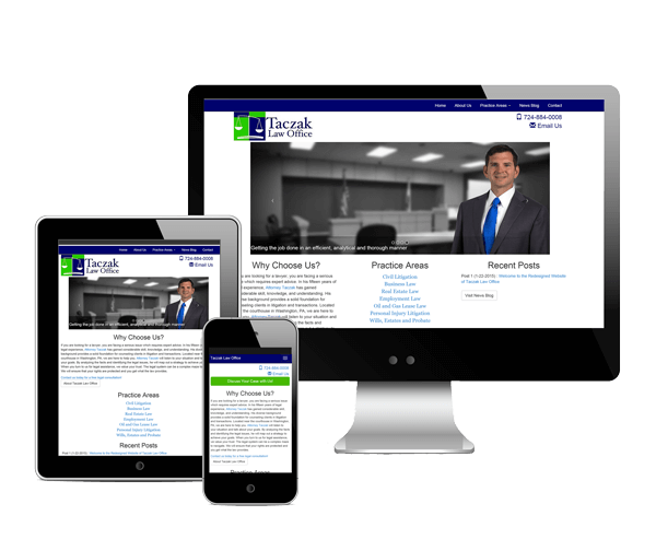 Taczak Law Office 3 Device Web Design Screenshot