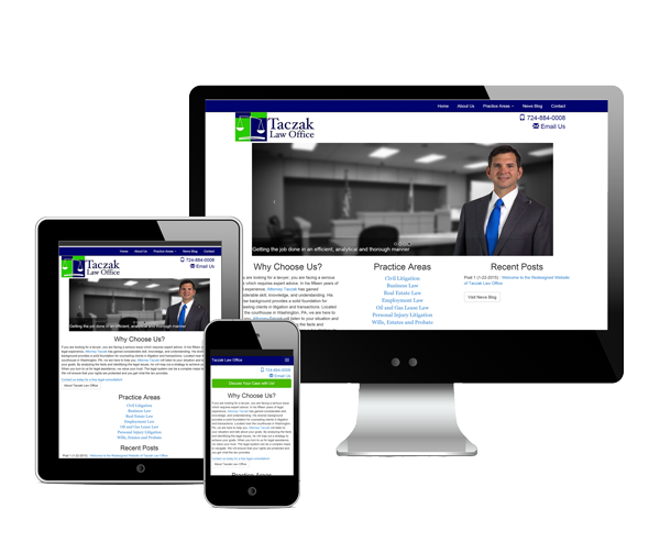 Taczak Law Office Website Design Information Picture